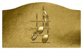 DASHELL-382-GD Music Notes Gold